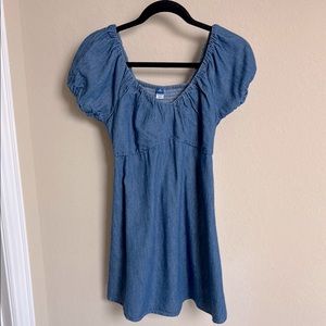 Old Navy Blue Denim Dress puffed sleeves sz XSP-great condition